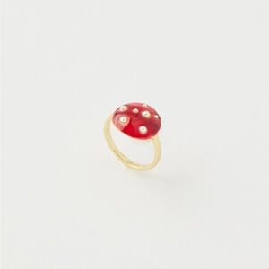 Enamel Mushroom Ring by Fable England (Size Medium)